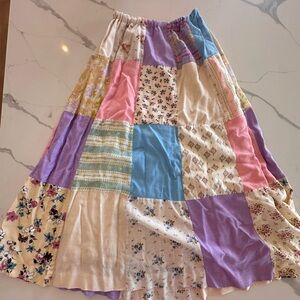 Glen of Michigan Patchwork Multicolor Maxi Skirt